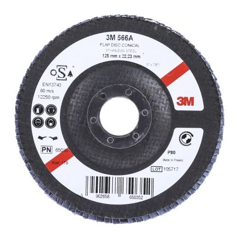 Disque abrasif 3M PN65026 566A, P80, Ø 125mm, par 1 ( Prix pour 1 )
