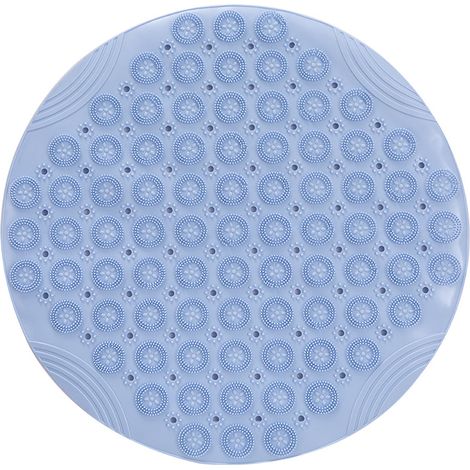 Runde, rutschfeste PVC-Fußmatte, Bodenmatte für den Innenbereich, Fußmassagematte, geeignet für Wohnungen, Schlafzimmer, Eingangsbereiche und Badezimmer (blau), 55 x 55 cm