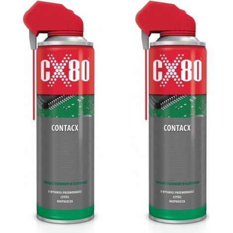 Spray CX80 CONTACX pour le nettoyage des composants électroniques et des circuits imprimés, 500 ml x2 (1/2)
