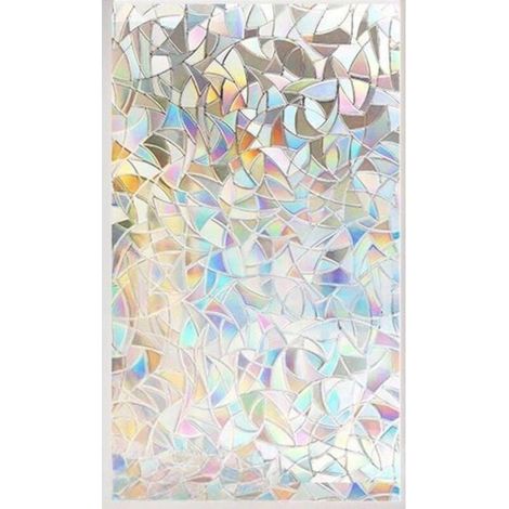 Elektrostatische Folie für Fenster mit Regenbogeneffekt, dekorative Sichtschutzfolie für Fenster, 3D-UV-Schutzfolie für Glas, blickd