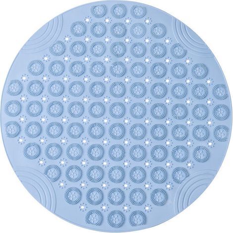 BUNTHAUS 30x30cm PVC Tapis de Bain de Massage Rond Tapis Douche Antidérapant Tapis de Salle de Bain Antibactérien Tapis de Douche Lavable en Machine Tapis de Baignoire avec Trous de Drainage et Ventou