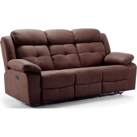 Les Tendances – Fauteuil relax manuel 1 place en nubuck beige clair – Système manuel – Dimensions L 102 x P 90 x H 104 cm – Confort optimal avec assise en ressorts ensachés (1/5)