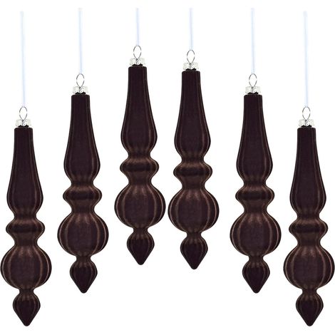 Boule De Noël - Velours Flocké - 17 cm - Résistant Aux Chocs - Décoration Arbre De Noël Intérieur Extérieur - Lot De 6 (1/5)