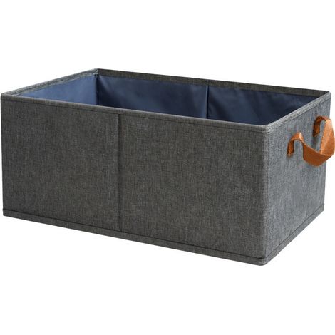 Set di 2 scatole portaoggetti in tessuto, cestini pieghevoli, 47 x 28 x 20 cm, contenitori per vestiti con maniglia, cubi portaoggetti per armadio, spogliatoio o giocattoli.