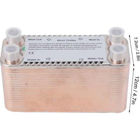 Échangeur thermique 40 plaques, filetage NPT 1/2, acier inoxydable haute efficacité, refroidisseur à contre-courant pour chauffage d'eau (1/5)