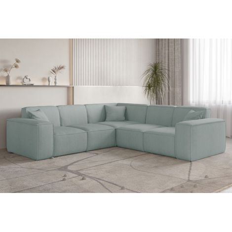 Ecksofa Designersofa CELES PREMIUM in Stoff Scala Saphirblau Seite Universal (1/3)