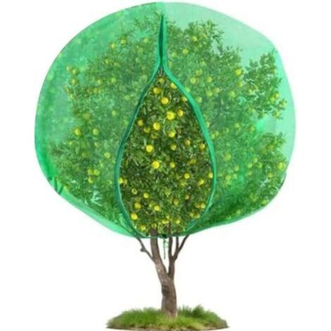 Filet de Protection pour Arbres Fruitiers 1,8mx1,8m Anti Insectes, Anti Oiseaux, Sac de Protection de Fruit Maille Fine avec Fermeture Éclair et Cordon de Serrage pour Jardin et Verger
