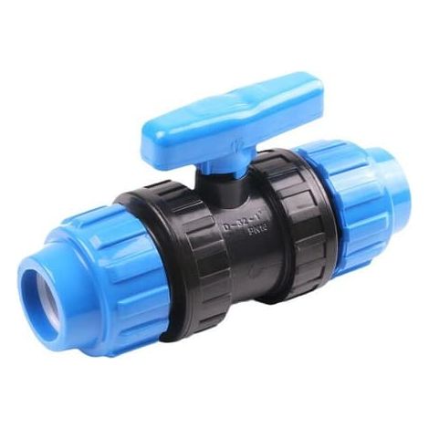 Kugelabsperrventil für 25-mm-Wasserrohrverbindungen – 25-mm-PN10-Kompressionsventil – Kugelventil kompatibel mit PE80-Polyethylenrohren (1/4)