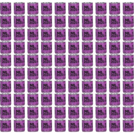 Bague De Patte Pour Pigeon - Alliage D'aluminium Léger - Outil D'identification Pour Dressage Et Élevage - Lot De 100 Pièces Violet (1/5)