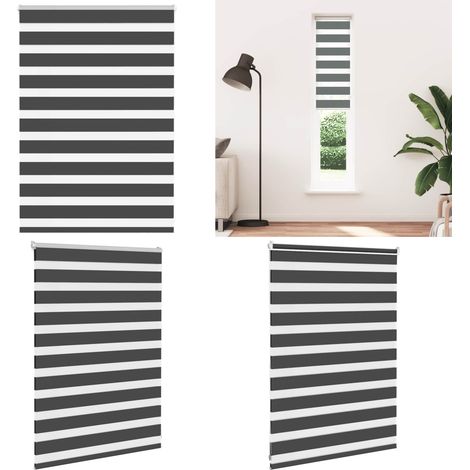 vidaXL Zebrarollo Schwarz 115x100 cm Stoffbreite 110,9 cm Polyester (1/5)
