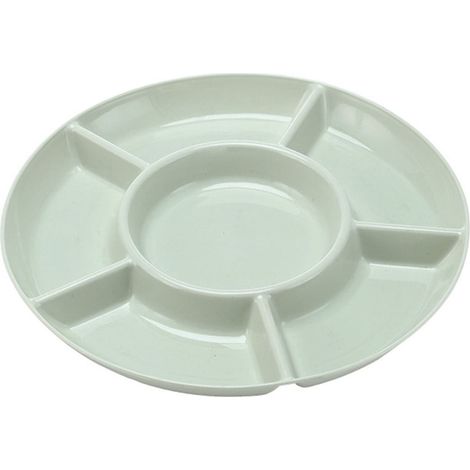 Plateau à dîner compartimenté, plateau à apéritifs pour fruits, légumes, amuse-gueules et sauces, plateau à condiments pour fêtes de Noël, 6 compartiments, vert (1/5)