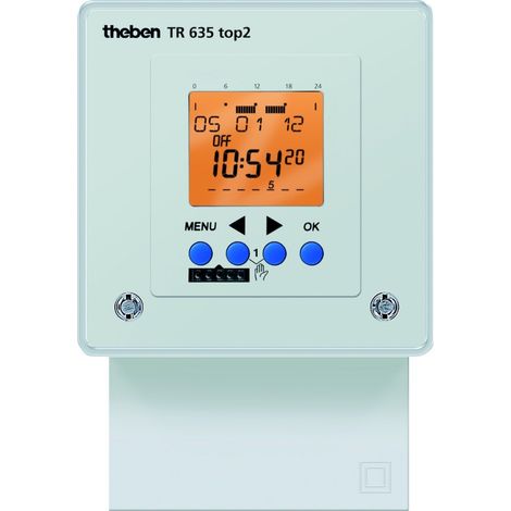 Theben TR 635 TOP2 Digitale Zeitschaltuhr mit Wochenprogramm, 1 Kanal, weiß (1/2)