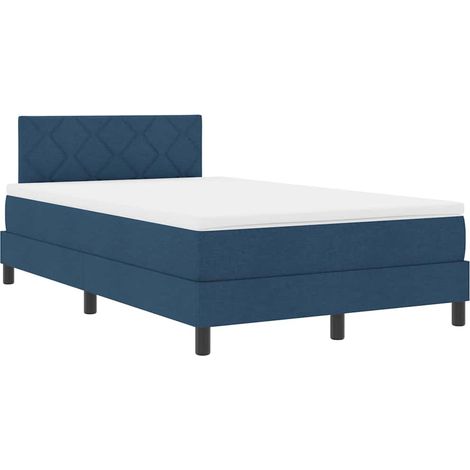 Maison Exclusive - Lit à ressorts avec coussin Bleu 120 x 200 cm tissu (1/5)