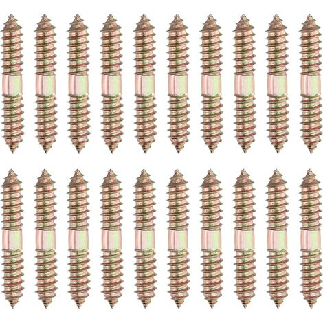 20 Pcs Vis Double Extrémité M10 x 60 mm En Couleur Zinc (1/5)