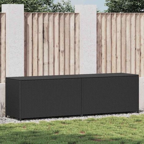Coffre de rangement de jardin en résine tressée noir 200 x 50 x 60 cm - PANGIVO (1/5)