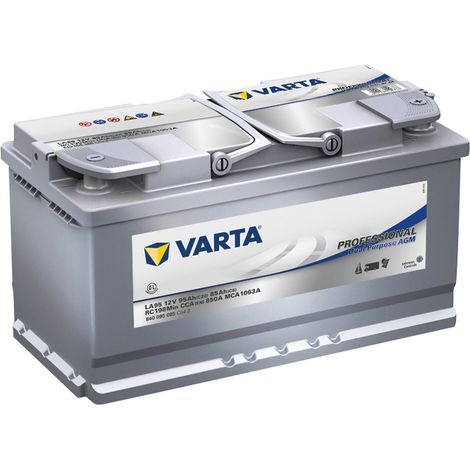 Varta – Batterie décharge lente 95Ah 850A – Pour voiture, caravane, marine – Technologie AGM – 840095085 (1/6)