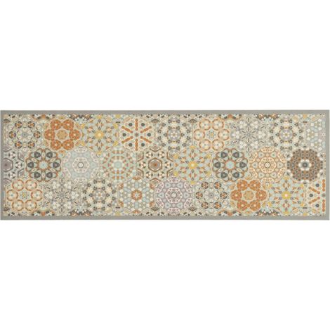Tapis de cuisine lavable impression pastel hexagonale 60x180 cm (1/5)