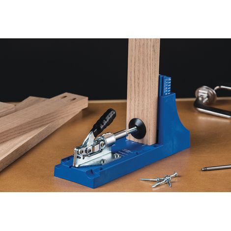 Gabarit de perçage Kreg K4 – Guide à 3 trous en acier trempé – Réglage 3,2 mm – Épaisseur matériaux 12,7 à 38,1 mm