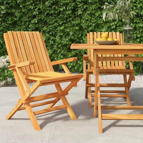 Sillas de jardín plegables 2 uds madera maciza teca 61x67x90 cm vidaXL