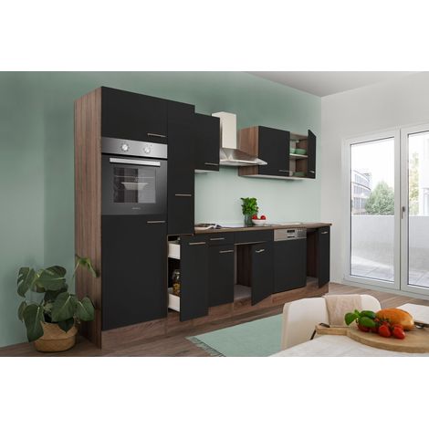 Cuisine Kitchenette Chêne York Noir Oliver 310 cm Respekta