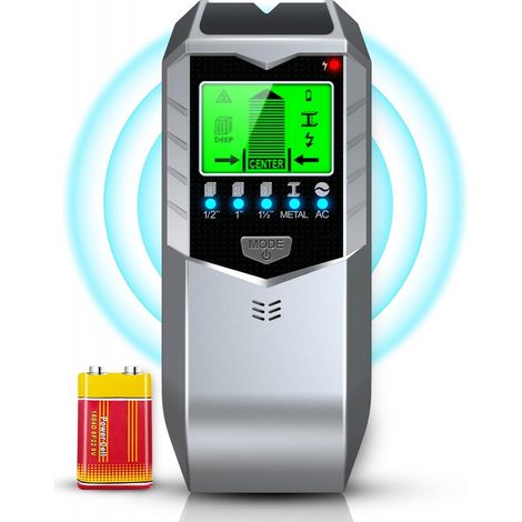 JINFGERNE 5-in-1 Tragbarer Wanddetektor – Scanner für Metall, Holz, Rohre und stromführende Kabel – LCD-Bildschirm mit akustischem Alarm (1/5)