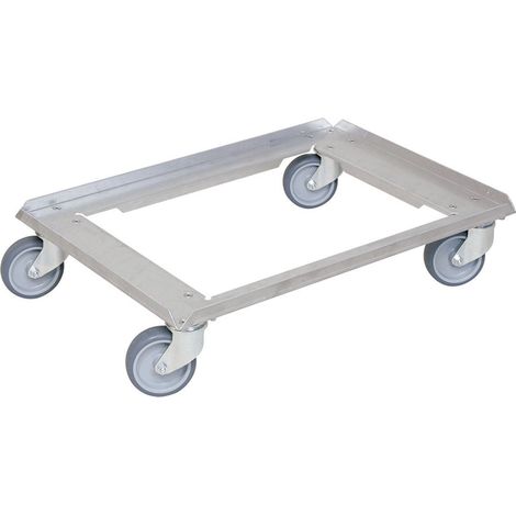 BRB Alu Transportroller für Kuchenblech-Transportkästen 655x450 mm, offenes Deck, 4 Lenkrollen, Tragkraft 250 kg (1/3)