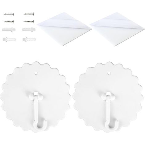 Pack de 2 crochets de plafond autocollants, crochets pour moustiquaire avec vis de base, crochets de plafond sans perçage, accessoires anti-moustiques sans clous pour la maison (1/5)