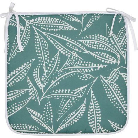 Galette de Chaise Imprimé "Tropical" 39x39cm Vert