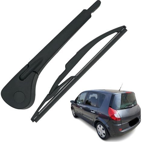 Bras Essuie Glace Arrière et Balai Essuie Glace, Arrière de Bras d'Essuie-Glace en Caoutchouc Naturel Toutes Saisons Kit Compatible avec Scenic 2 2003-2009, Compatible avec Modus 2004-2012 (1/5)
