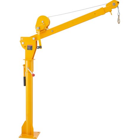 VEVOR Grue pour camionnette avec treuil manuel de 499 kg, grue de levage pour camion pliable, grue a fleche en acier pour camionnette, pivotante a 360°, pour levage de marchandise dans la construction
