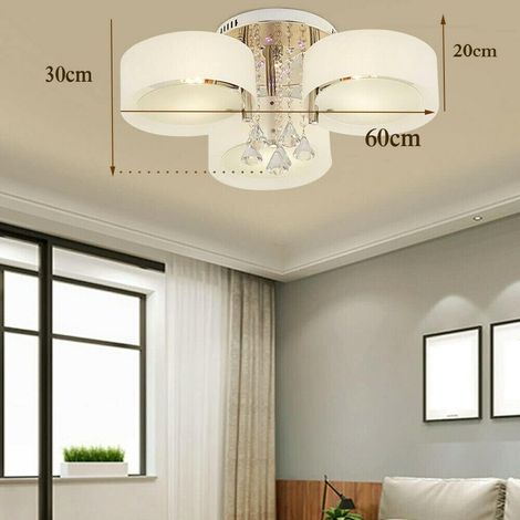 LED Warmweiß Deckenleuchte 3-Flammig Drei Beleuchtungsmodi Acryl Kristall Deckenlampe Mit Fernbedienu für Schlafzimmer/Badezimmer/Kinderzimmer/FlurSchlafzimmer/Badezimmer/Kinderzimmer/Flur