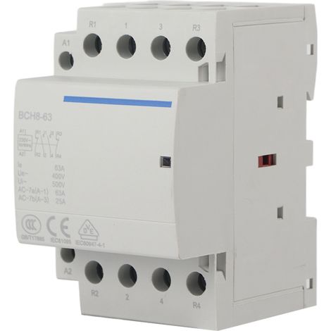 Contattore CA domestico 4P 63A 24V/230V 50/60Hz 2NO2NC (230VAC).