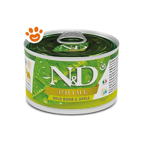 Farmina Dog N&D Prime Adult Mini Cinghiale e Mela  - Farmina Dog N&D Prime Adult Mini Cinghiale e Mela - Lattina Da 140 Gr