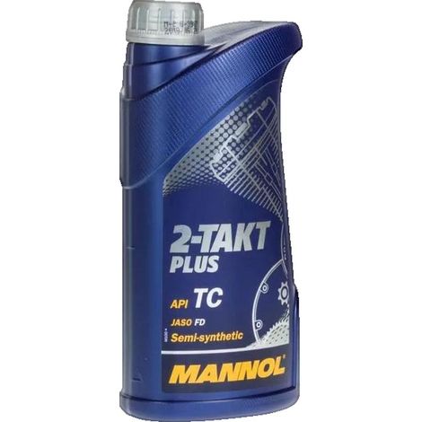 Mannol 2-Takt Plus Öl 1L 2T teilsynthetisches Zweitaktöl für Benzinroller und Motorräder