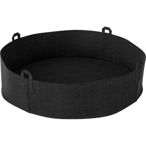 Sacs à Plantes Grand en Non tissé, Pot Geotextile Noir 400L, Ø 130cm Hauteur 30cm 400g / m², Sac à Plantes Légumes de Jardin avec Poignée (1/5)