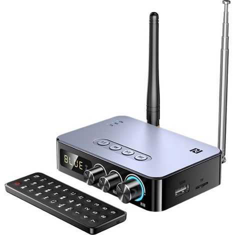 Émetteur/récepteur Bluetooth 5.1 pour TV, adaptateur Bluetooth sans fil 4 en 1 avec prise microphone optique AUX-RCA 6,5 mm, adaptateur audio NFC à faible latence et radio FM. (1/5)
