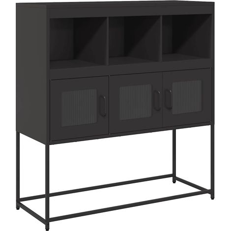 Maison Exclusive - Aparador de acero laminado en frío negro 100,5