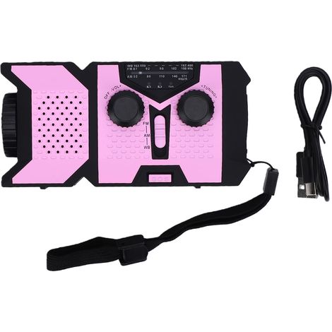 Radio d'urgence météo AM FM WB, 2000mAh batterie rechargeable et (1/5)