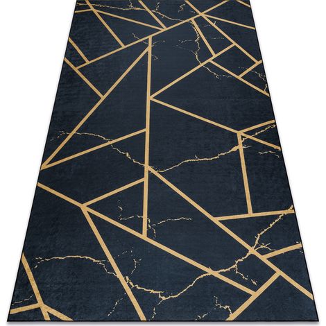 ANDRE 1222 washing carpet Marble, geometric anti-slip - black black 160x220 cm