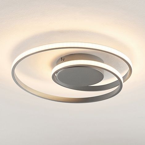 [NEUWERTIG] B-Ware Lindby Kyron Led Deckenlampe Deckenlampe Lampe Leuchte 22 W Silber Titanfarbi597