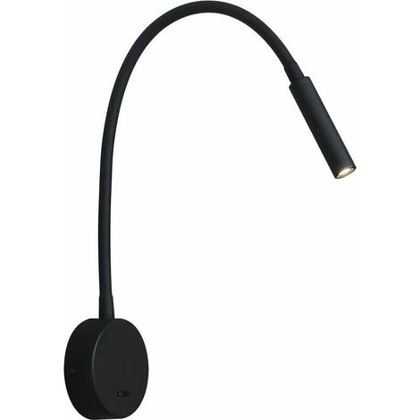 Applique de Lecture Noir, Lampe Col de Cygne Flexible LED 3W 3000K Fixation Liseuse Murale 240V avec interrupteur pour Chambres Salon Intérieur Salon