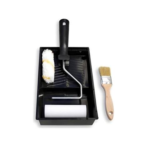 TECNO PRODIST Kit Esmalte de Tecno Prodist – 2 Rodillos 11CM de Pintura Antigoteo para Esmaltar, con Cubeta y Pincel – Lacar Metal o Madera