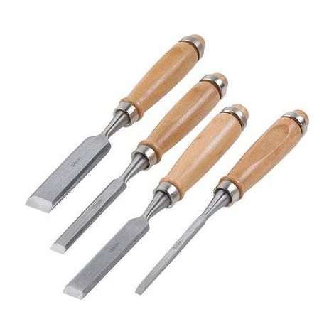 Juego de cinceles kwb 455400 4 piezas acero CV mango madera