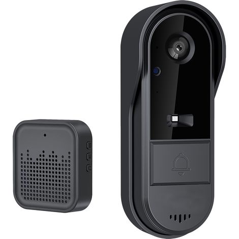 Videoportero inalámbrico con timbre inalámbrico, audio bidireccional, control mediante la aplicación Tuya, visión nocturna, solo Wi-Fi de 2,4 GHz, tarjeta TF/almacenamiento en la nube. (1/5)