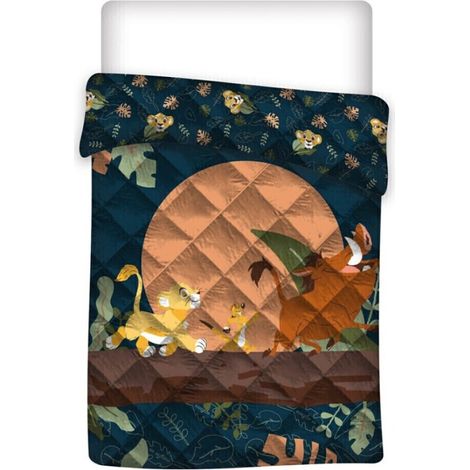 Couette imprimée Le Roi Lion 140x200 cm – Réversible 100% polyester – Lavage machine 60° – Multicolore pour chambre enfant – Aymax
