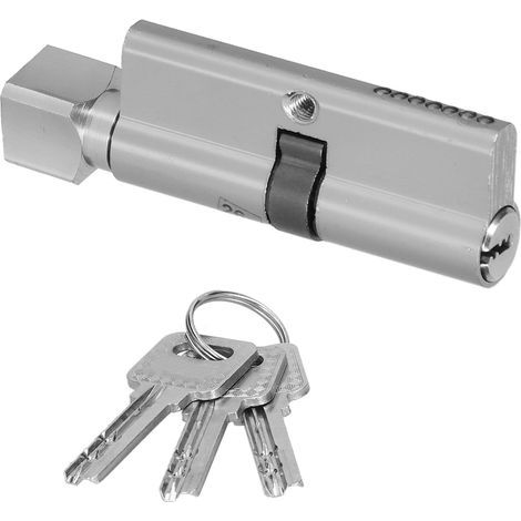Cylindre de serrure intérieur en alliage aluminium-fer pour porte épaisseur 35-50mm, clé incluse, mécanisme de verrouillage robuste (1/5)