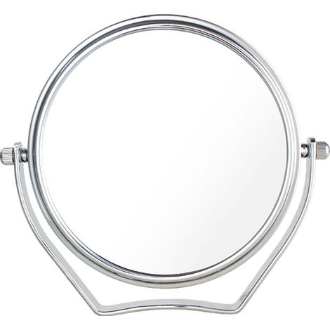 BETT Miroir Maquillage Grossissement x10, 6 inch Compact Miroir Cosmétique sur Pied, chrome, Ø 15,3 cm, 100% et 1000% orientable sur 360°, Haute Qualité miroir de Table, (1/5)