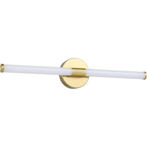 Ramola LED mirror wall light, bathroom lamp, brass metal and white plastic, warm-cool white, IP44, L 60 cm (1/3)