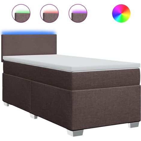 Maison Exclusive - Sommier à lattes de lit avec matelas Marron foncé 100x200 cm (1/5)