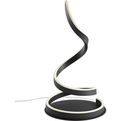 Abat-jour led redo group scroll 01-4278 4280 led cct lampada tavolo moderna dimmerabile, finitura metallo nero